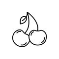 Cherry simple icon vector. Flat design.ai Royalty Free Stock Photo
