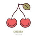 Vector Simple Logo Template Cherry