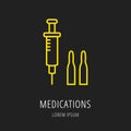 Vector Simple Logo Template Medications Royalty Free Stock Photo