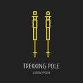 Vector Simple Logo Template Trekking Pole Royalty Free Stock Photo