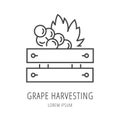 Vector Simple Logo Template Wine Harvesting