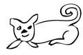 Vector Simple Manual Hand Draw Outline Sketch of Cat