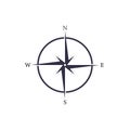 Vector simple nautical compas icon. Navigation map sign