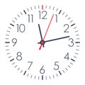Vector simple office clock on white background