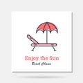 Vector simple red company logo example - Beach Chaise Royalty Free Stock Photo