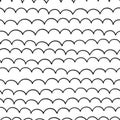 Vector simple seamless pattern with hand drawn waves on white background. Doodle illustration Royalty Free Stock Photo