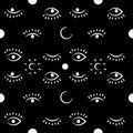 Seamless pattern with third eye