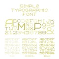 Vector simple serif alphabet three types of capital letters in flat style