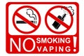 Simple sign no smoking and vaping, isolated on white Royalty Free Stock Photo