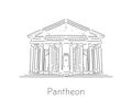 vector simple sketch of a pantheon