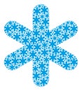 Simple Snowflake Icon Recursion Collage Royalty Free Stock Photo