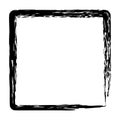 vector simple square frame from black crayon, at white background Royalty Free Stock Photo