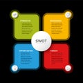 Vector simple SWOT illustration template on dark background