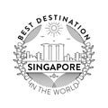 Vector Singapore City Badge, Linear Style