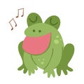 Vector singing frog. Royalty Free Stock Photo