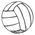 Vector Single Sketch Volleyball Ball Royalty Free Stock Photo