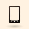 Vector Single Black Silhouette Icon - Smartphone Royalty Free Stock Photo