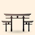 Vector Black Silhouette Shinto Torii Gate Icon Royalty Free Stock Photo