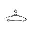 Vector Single Black Sketch Wardrobe Shoulder Hanger.