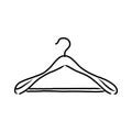 Vector Single Black Sketch Wardrobe Shoulder Hanger.