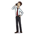 Vector Single Cartoon Business Character