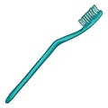 Vector Single Cartoon Color Illustration - Turquoise Toothbrush