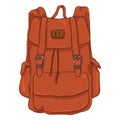 Vector Single Cartoon Hiking Backpack