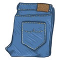 Vector Single Cartoon Illustration - Folded Denim Jeans Royalty Free Stock Photo