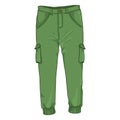 Vector Single Cartoon Illustration - Green Jogger Trousers