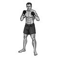 Vector Single Cartoon MMA Fighter