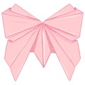 Vector Cartoon Origami Pink Paper Butterfly