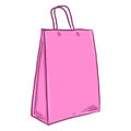 Vector Single Cartoon Plastic Shopping Bag on Isolated White Background Royalty Free Stock Photo