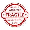 Vector Single Circle Stamp - Fragile