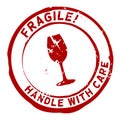 Vector Single Circle Stamp - Fragile