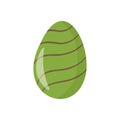 Vector single clipart easter egg in green color. Easter attribute. Doodle style.
