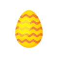 Vector single clipart yellow easter egg. In cartoon style. Royalty Free Stock Photo
