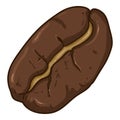 Vector Single Coffee Bean Cartoon Illustration Royalty Free Stock Photo