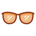 Vector Single Color Flat Icon - Pair of Brown Horn-rimmed Spactecles