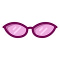 Vector Single Color Flat Icon - Pair of Purple Womens Sunglasses