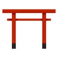 Vector Single Color Flat Shinto Torii Gate Icon