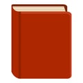 Vector Single Flat Color Icon - Thick Book with Red Hardcover