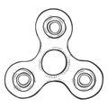 Vector Single Sketch Illustration - Hand Spinner Royalty Free Stock Photo