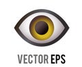 Vector single human eye, looking forward icon