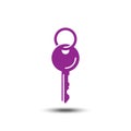 Vector single key icon design on isolated white background Royalty Free Stock Photo