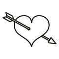 Vector Single Valentine Icon - Heart Pierced with an Arrow Royalty Free Stock Photo