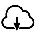 Vector Single Outline Cloud Icon