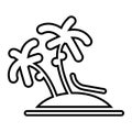 Vector single palm tree silhouette icon isolated Royalty Free Stock Photo