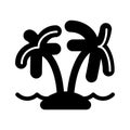 Vector single palm tree silhouette icon isolated Royalty Free Stock Photo