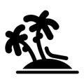Vector single palm tree silhouette icon isolated Royalty Free Stock Photo