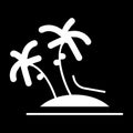 Vector single palm tree silhouette icon isolated Royalty Free Stock Photo